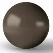 Metal sphere, nickel bronze finish, glossy surface with highlights on a white background, showcasing material sample.
